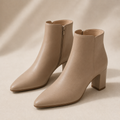 Ankle Boots (บู้ทข้อสั้น): ความยาวคลุมข้อเท้า ผู้หญิง สีน้ำตาลเบจ